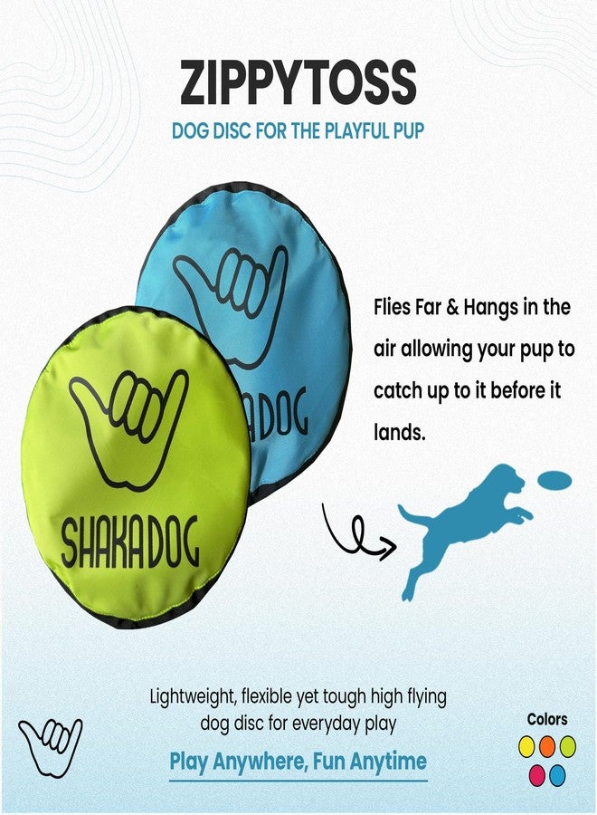 Shaka ZippyToss Flying Dog Disc Interative Fetch Toy 9" (Multi-Color, Pack of 5) - Image 2
